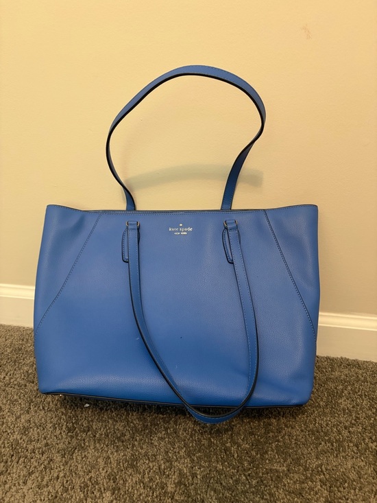 kate spade Handbags - Kate Spade New York Blue Leather Tote textured